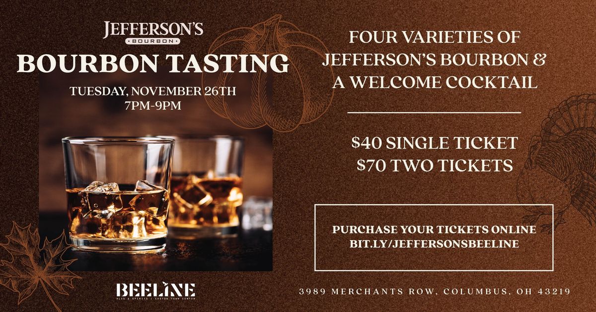 Jefferson's Bourbon Tasting at Beeline