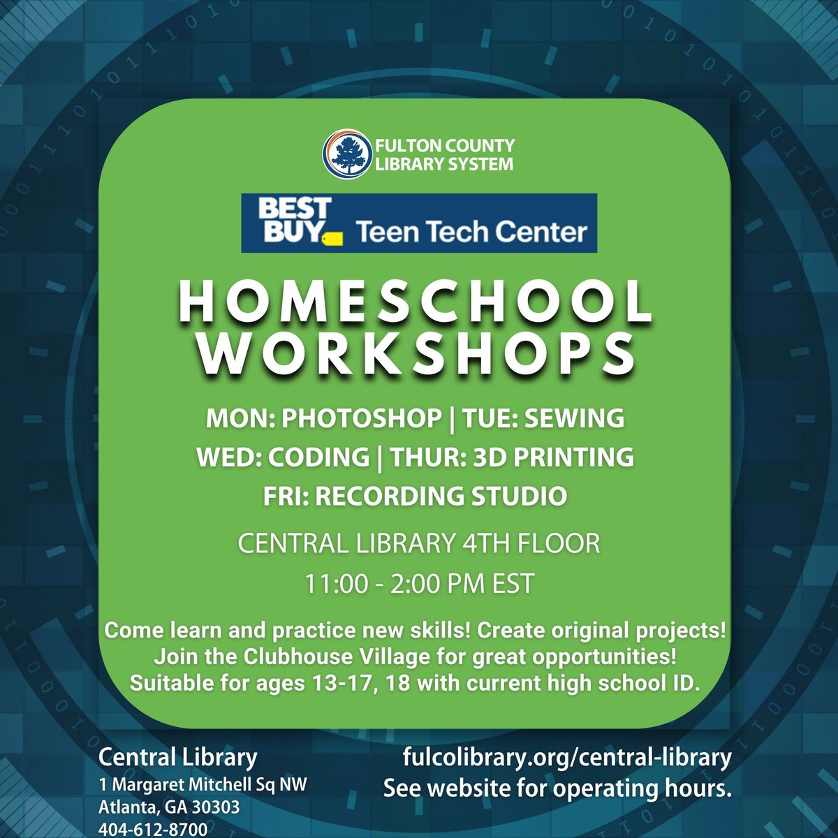 Best Buy Teen Tech Center Workshops for Homeschool Teens