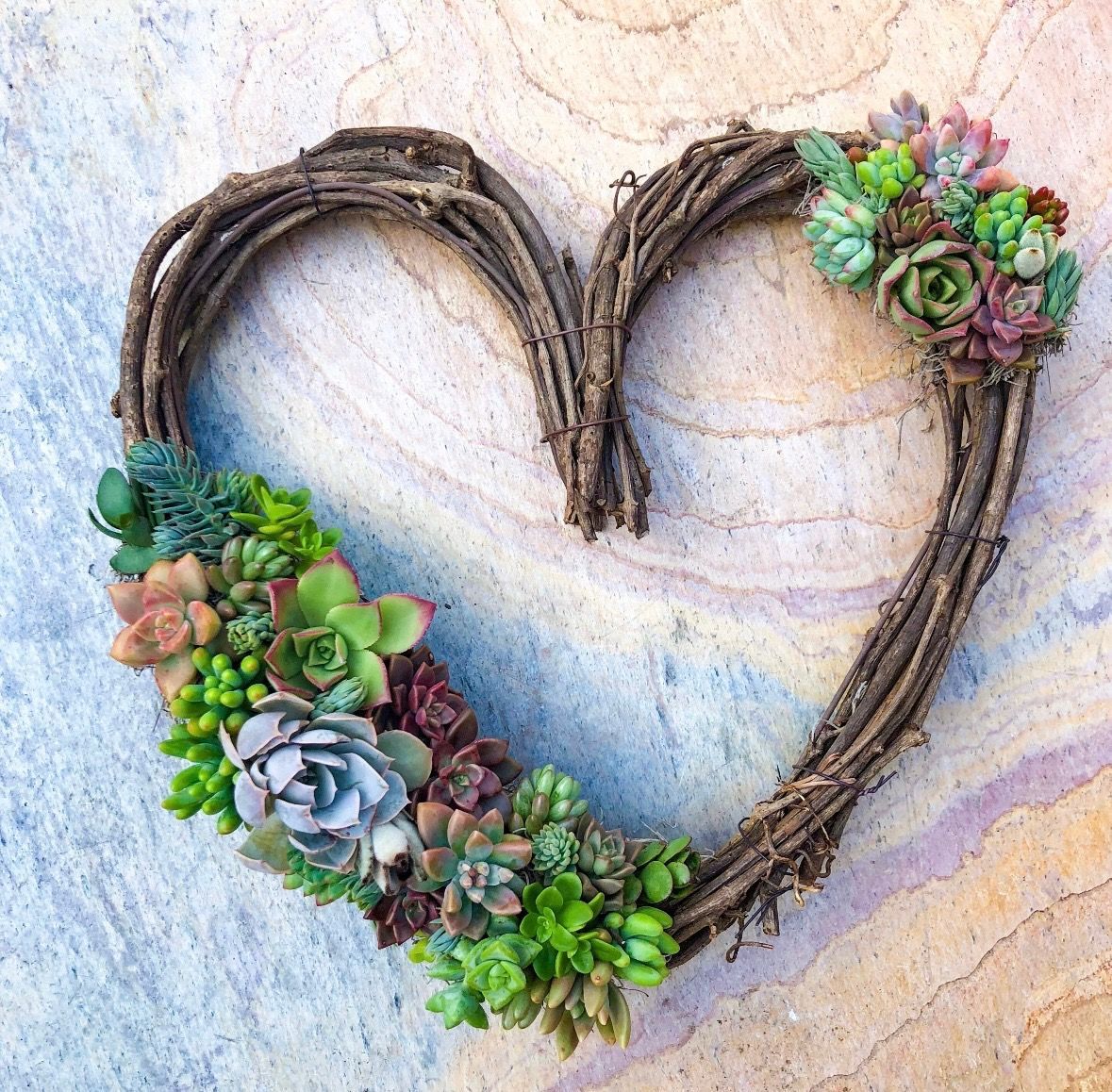 Heart Shaped Succulent Wreath Making 