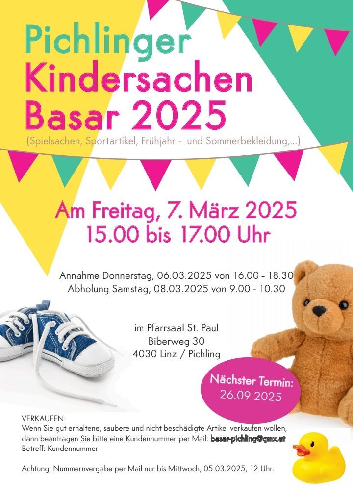 Kindersachenbasar Pfarre St. Paul