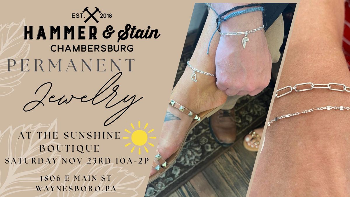 Sat Nov 23rd- Permanent Jewelry at Sunshine Boutique 10a-2p