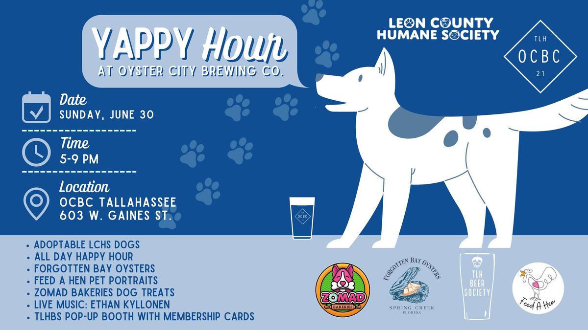 Yappy Hour at OCBC Tallahassee with the Leon County Humane Society!