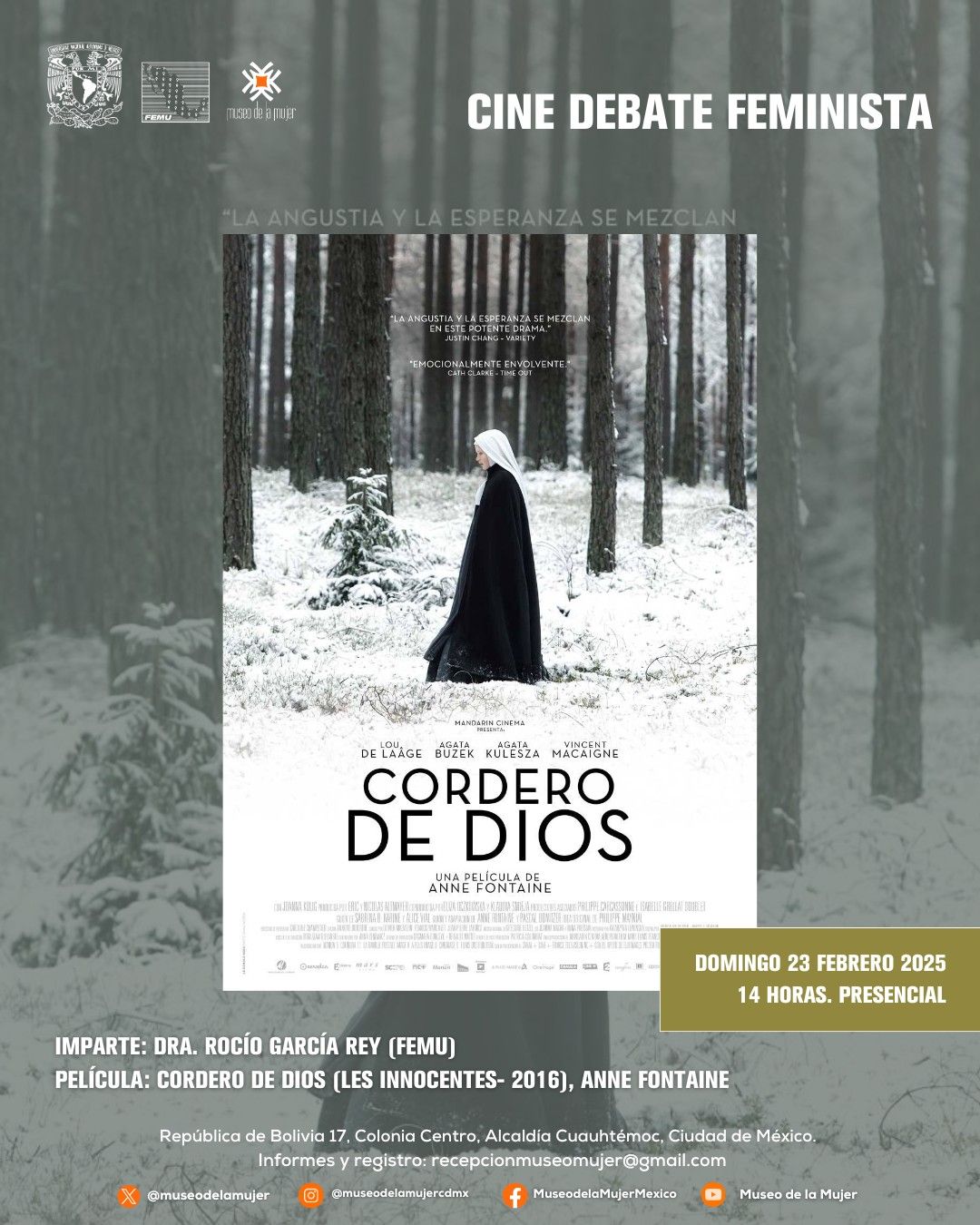 Cine Debate Feminista: Filme: Cordero de Dios (Les Innocentes- 2016) de Anne Fontaine