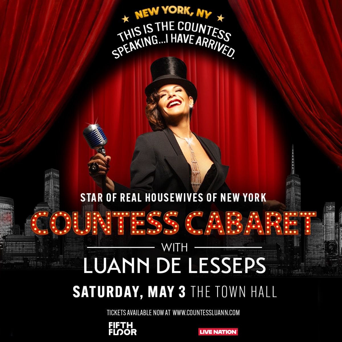 Countess Cabaret with Luann de Lesseps at Town Hall New York