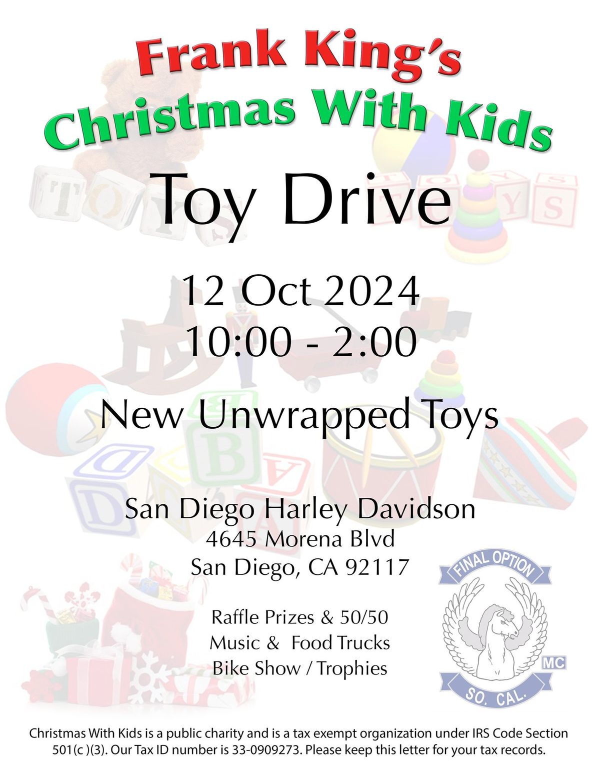 Frank King Christmas with Kids Toy Drive