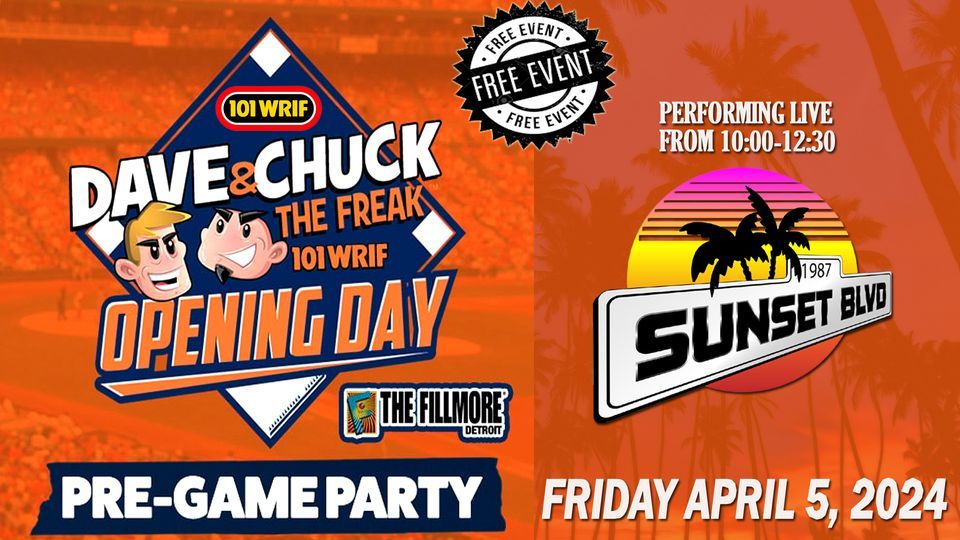 Tiger's Opening Day Party Featuring Sunset BLVD Live at the Fillmore Friday April 5, 2024