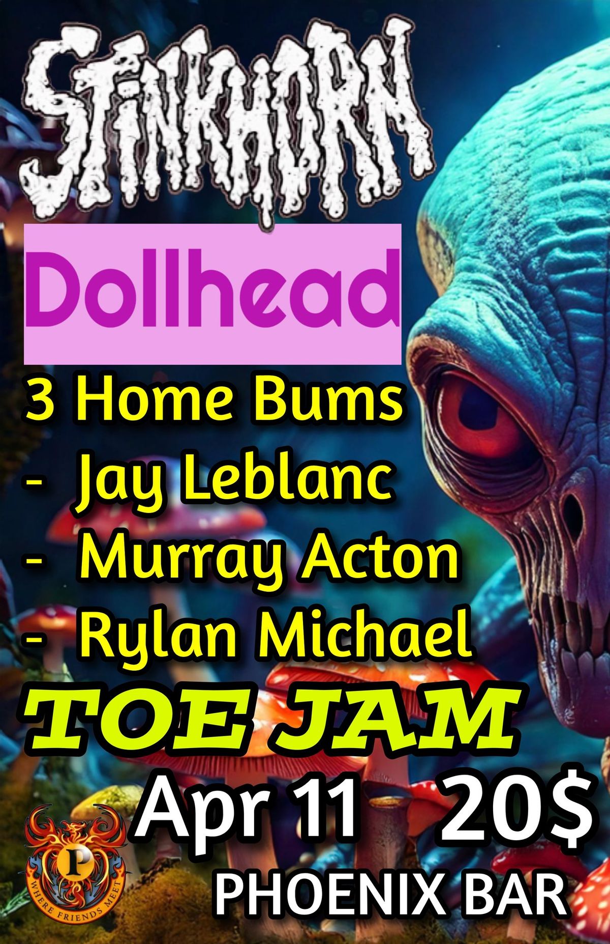 STINKHORN\/DOLLHEAD\/3 HOME BUMS\/TOE JAM