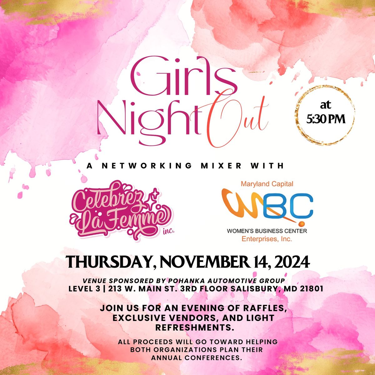 Girls Night Out: A Networking Mixer w\/ C\u00e9l\u00e9brez la Femme Inc. & MCE's Women's Business Center