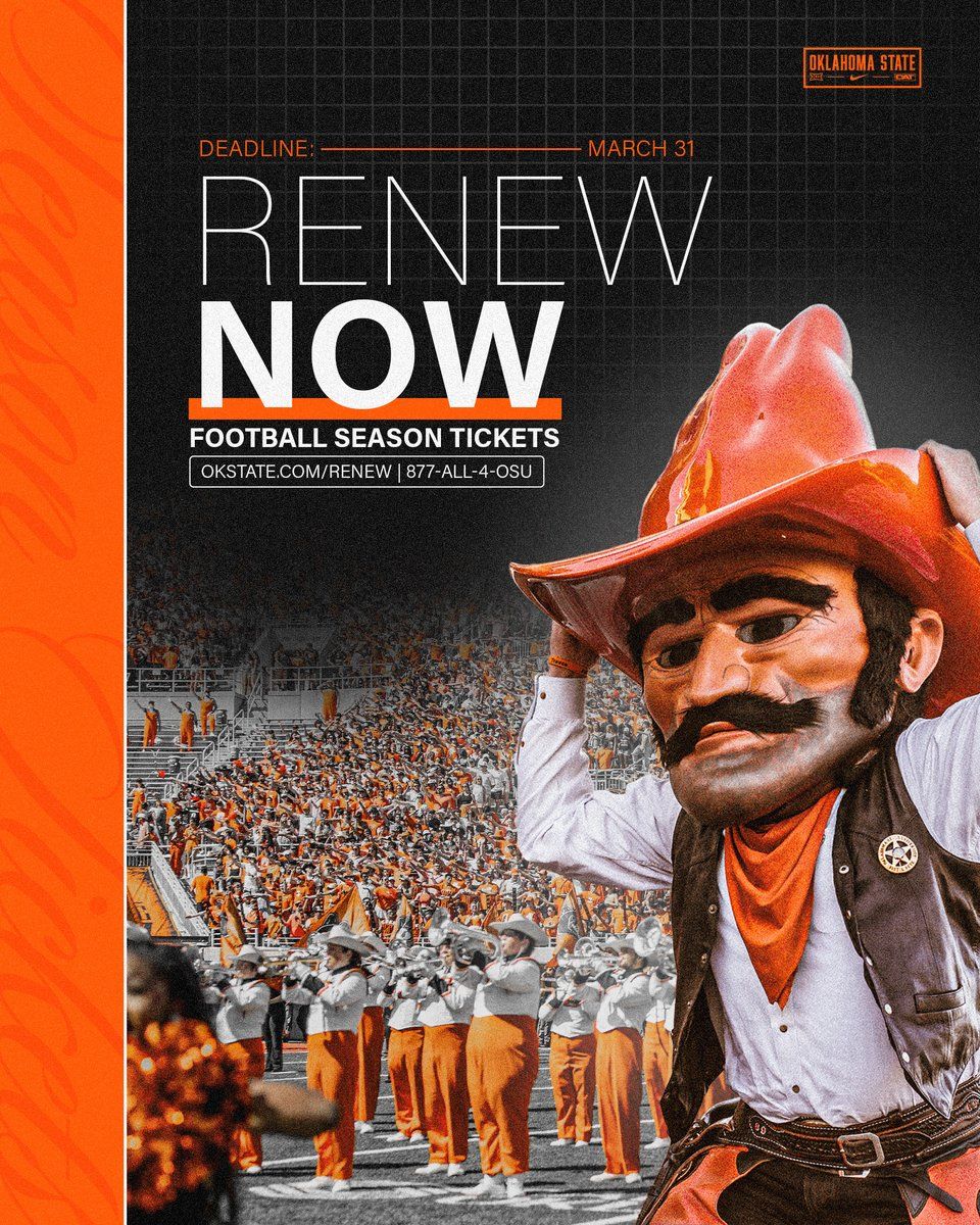 2025 Oklahoma State Cowboys Football Season Tickets at Boone Pickens Stadium