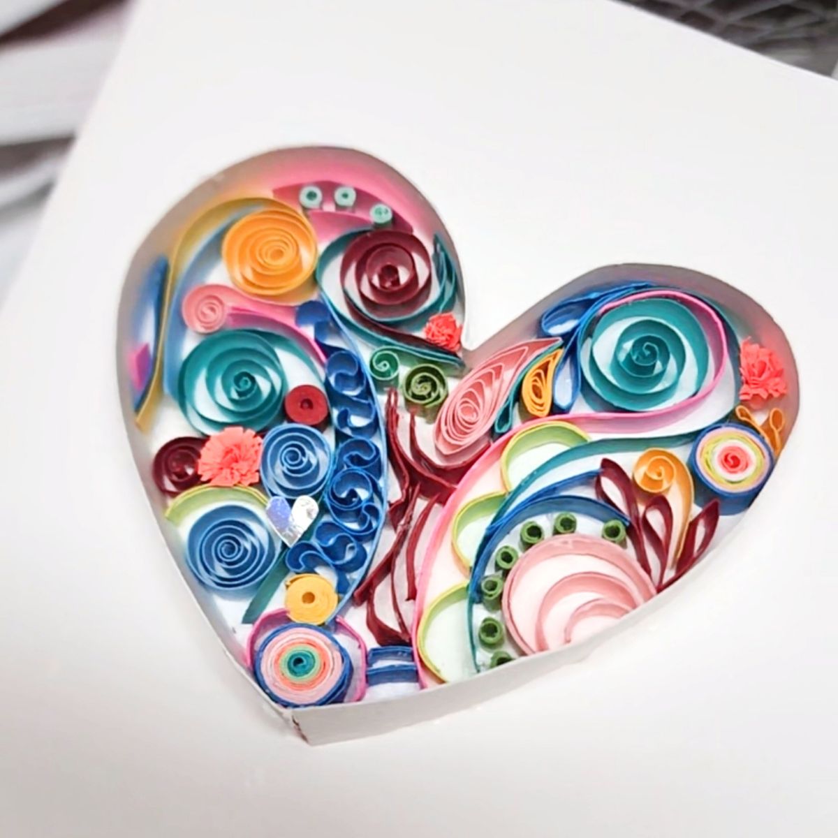 Quilled Heart Valentine's Card with See Lang Design