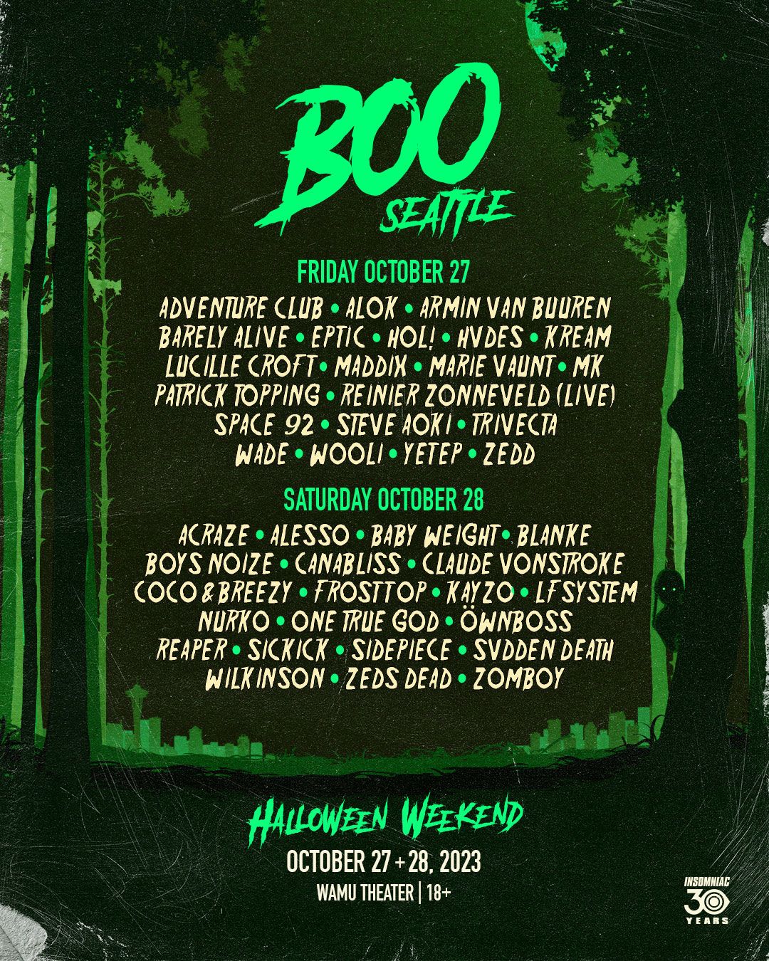 Boo Seattle - 2 Day Pass (Concert)