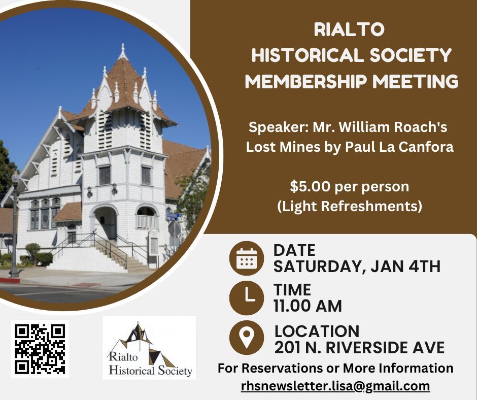 Rialto Historical Society Membership Meeting