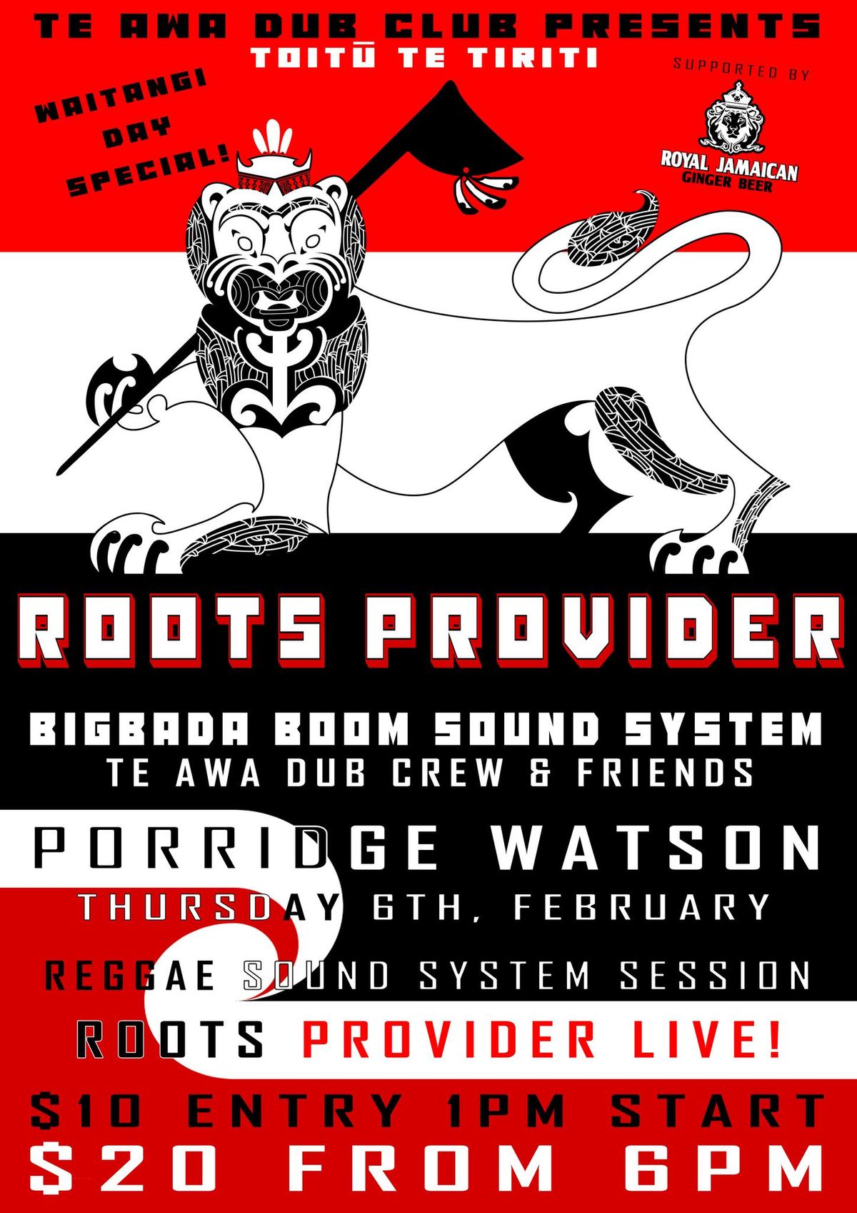 TE AWA DUB CLUB WAITANGI DAY FT: ROOTS PROVIDER