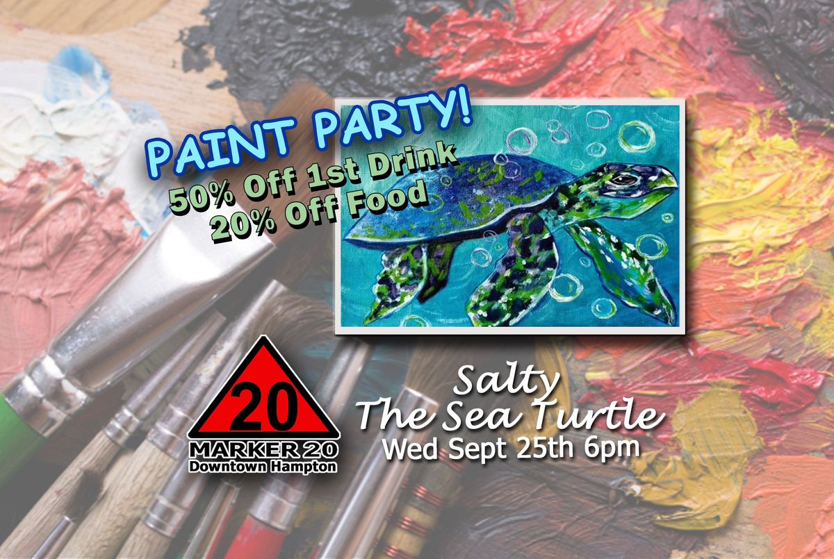 Salty The Sea Turtle Paint Party at Marker 20