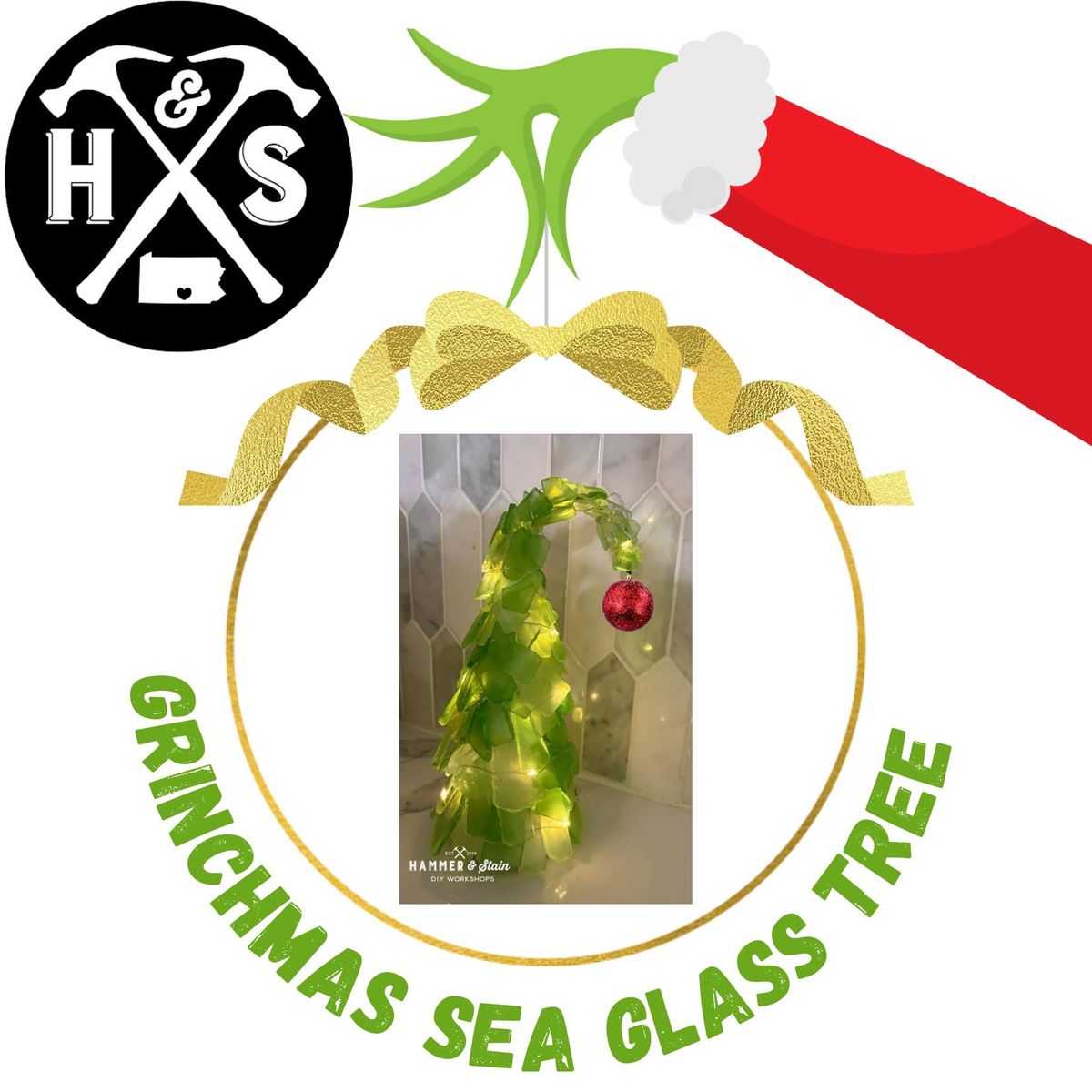 Thursday October 10th- Grinchmas Sea Glass Tree Workshop 6pm