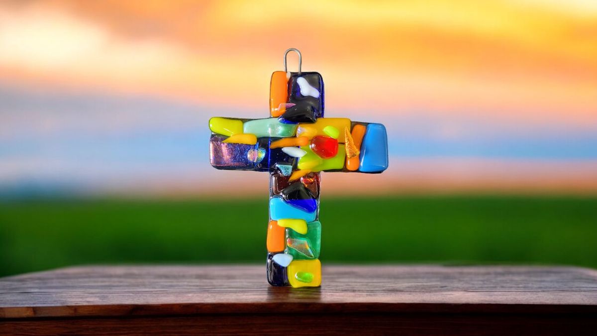 Fused Glass Mosaic Cross