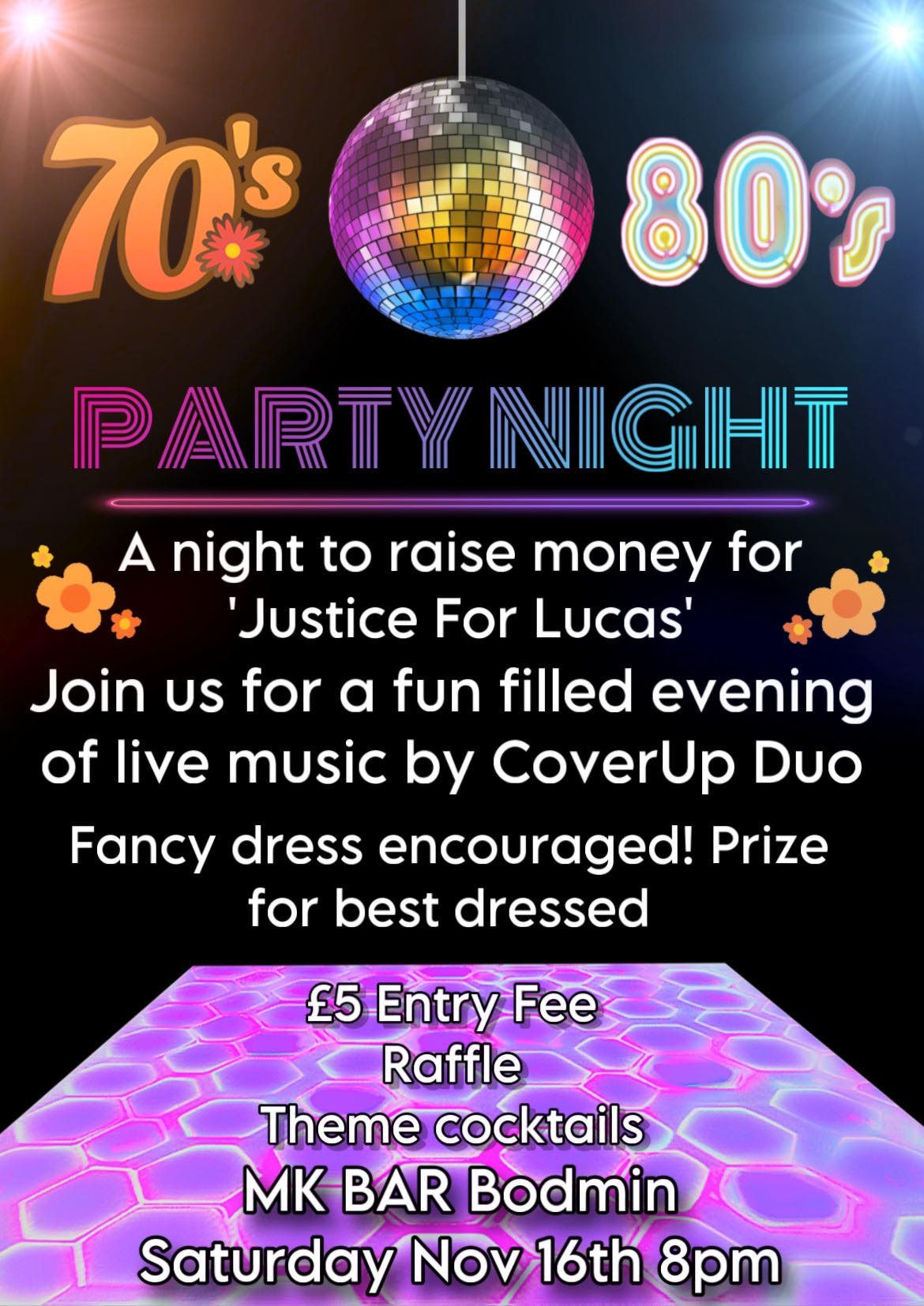 70\/80s Night Charity Event For Lucas