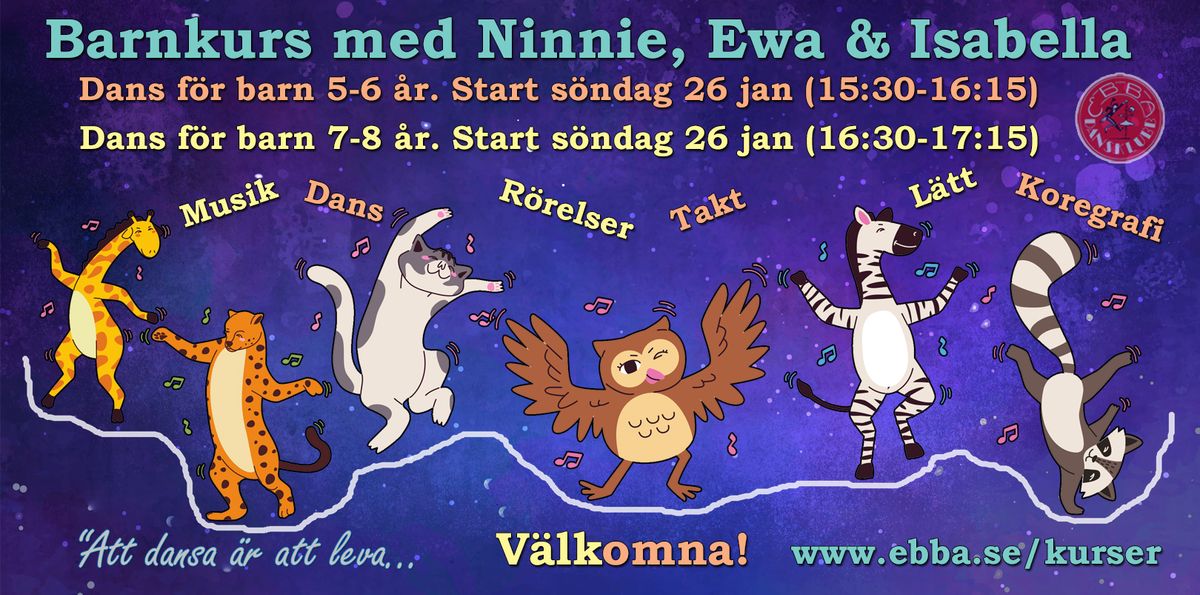 Barnkurs 5-6 \u00e5r och 7-8 \u00e5r, start 26 jan