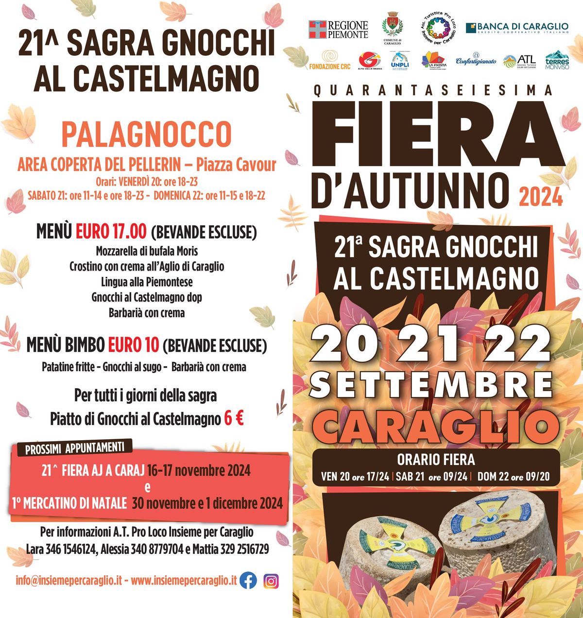 46\u00b0 FIERA D'AUTUNNO - 21\u00b0 SAGRA GNOCCHI AL CASTELMAGNO