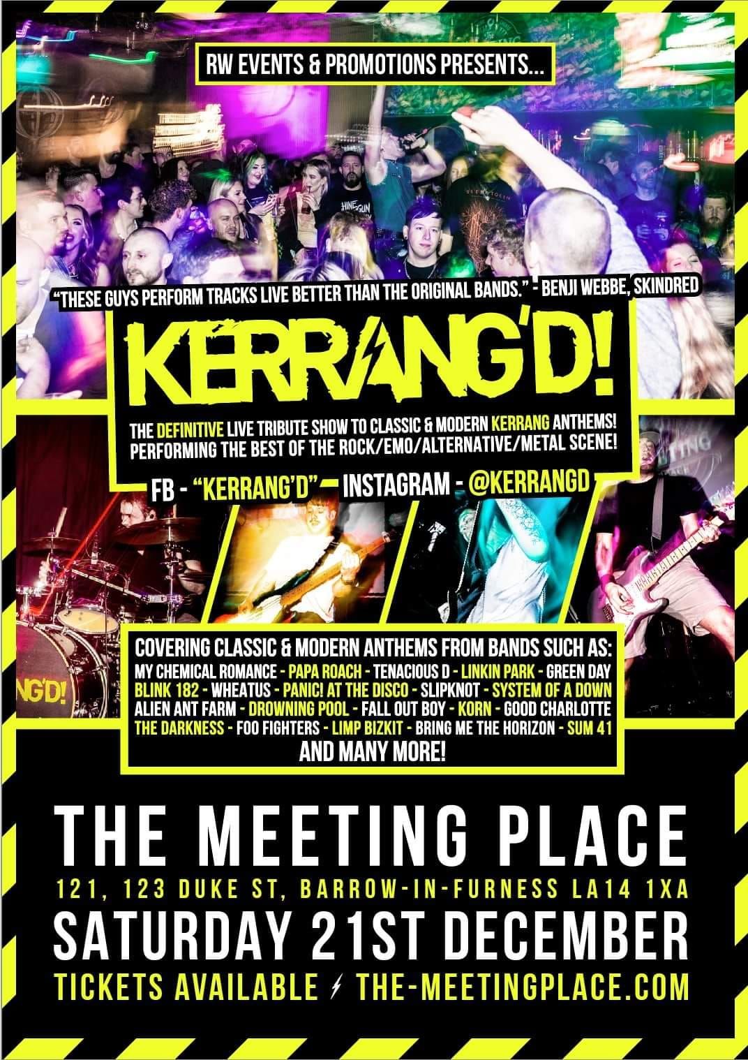 KERRANG'D - Rock\/Emo\/Alternative\/Metal LIVE Tribute 21\/12\/2024