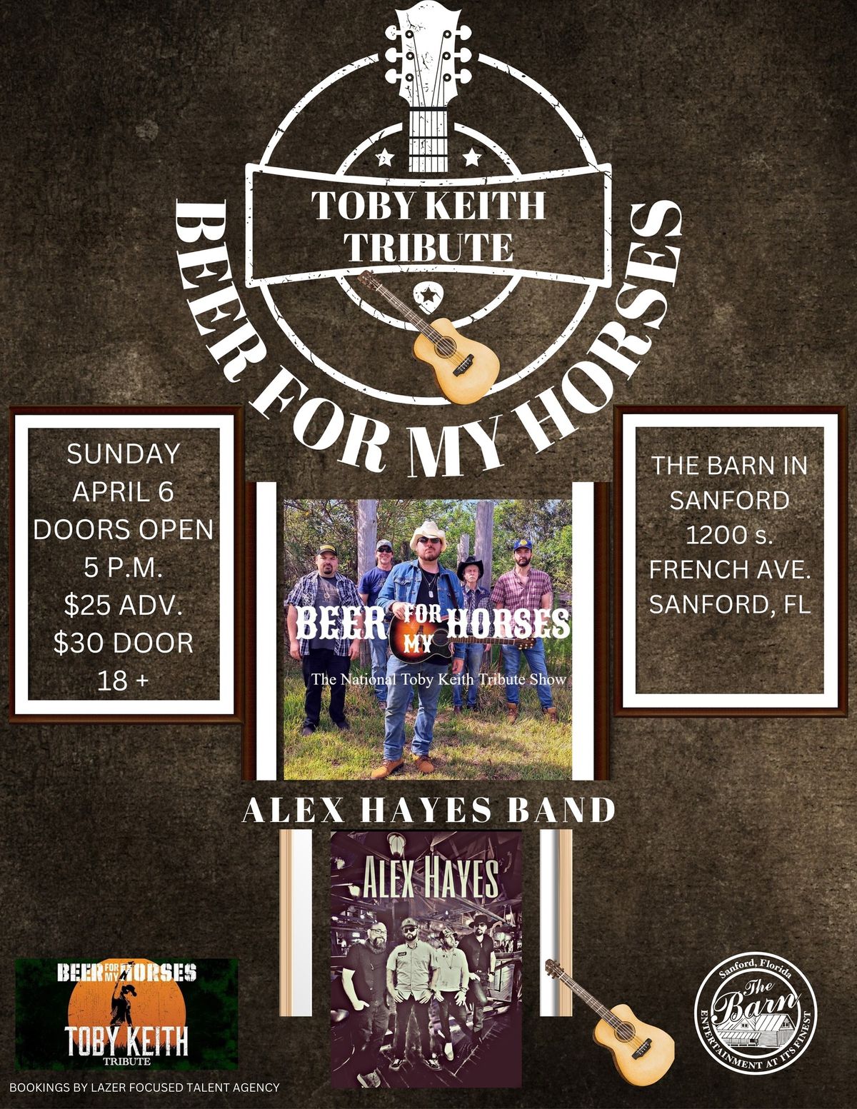 TOBY KEITH TRIBUTE - BEER FOR MY HORSES supported by ALEX HAYES BAND THE BARN IN SANFORD