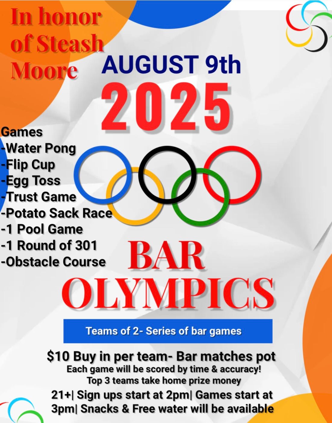 Steash Moore\u2019s 2025 Bar Olympics 