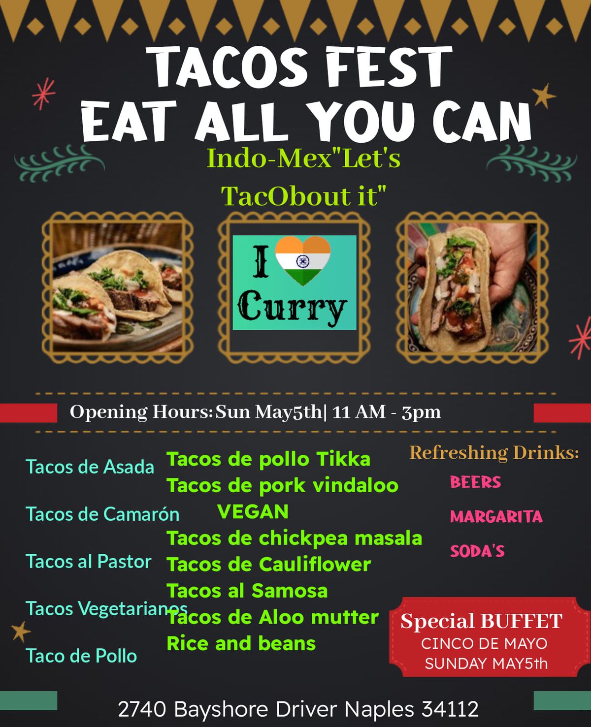 CINCO DE MAYO TACO FEST ALL YOU CAN EAT TACO BUFFET