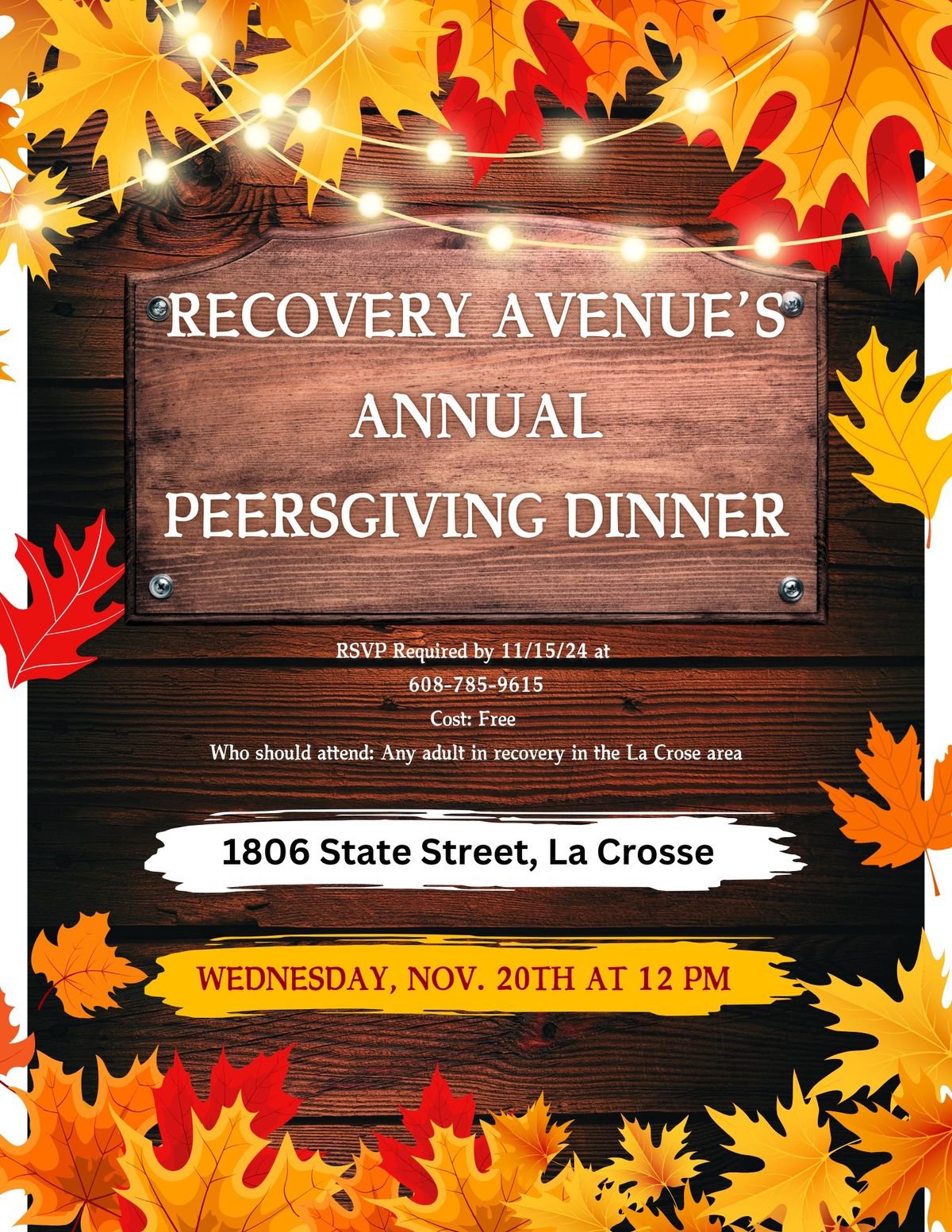 Recovery Avenue's Annual Peersgiving Dinner