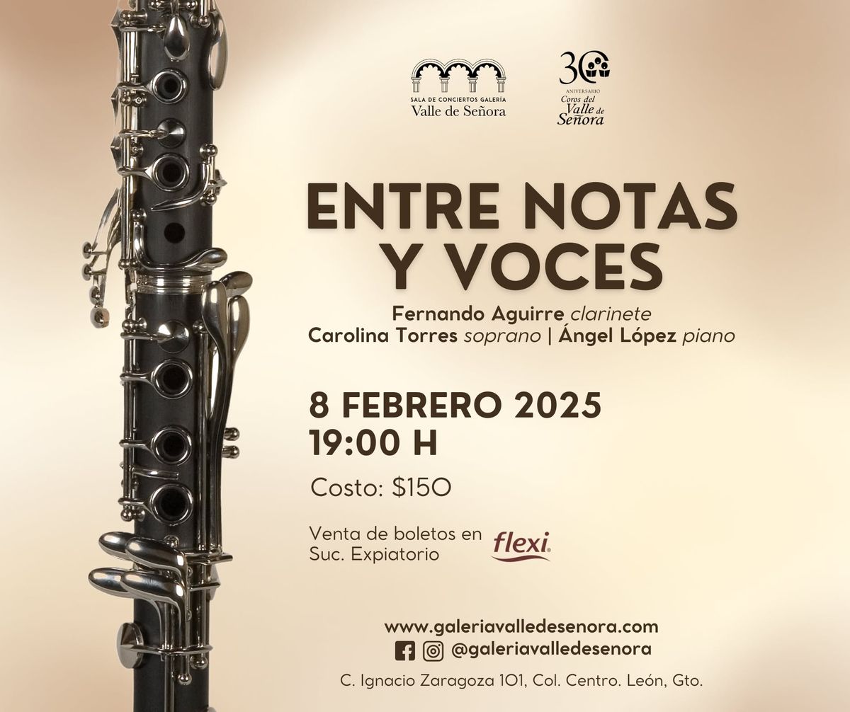 Entre notas y voces. Concierto de clarinete, voz y piano