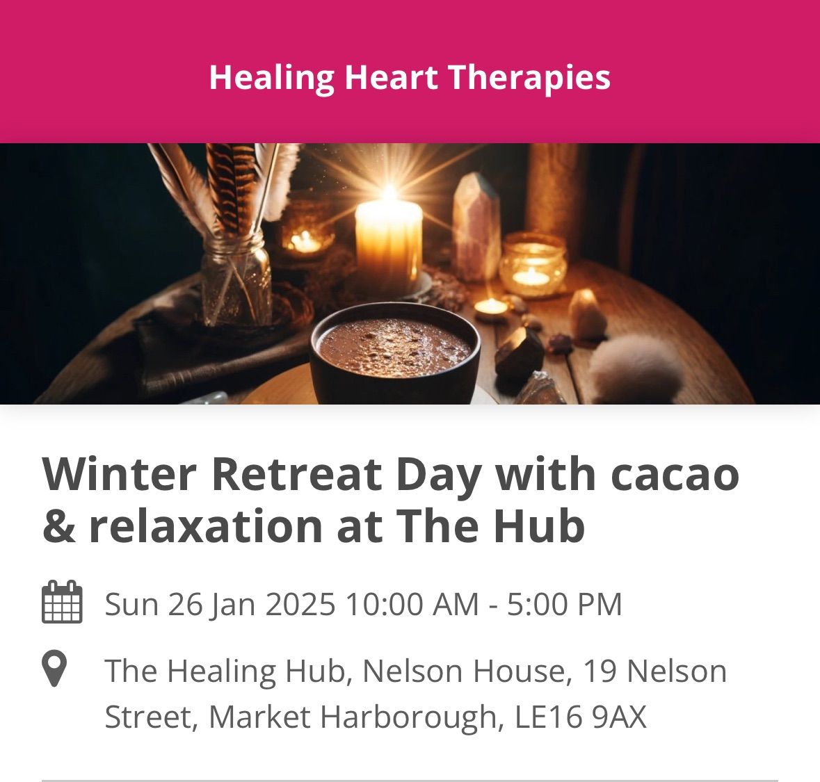 Winter Retreat Day with cacao & relaxation at The Hub