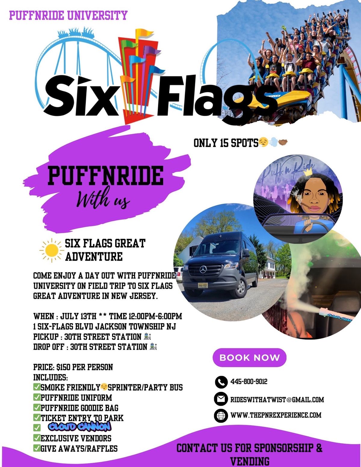 PUFFNRIDE TO SIX FLAGS