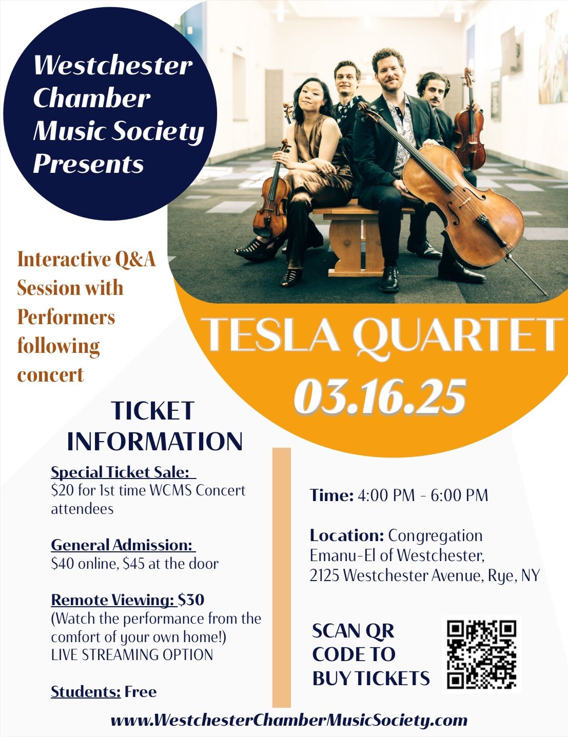 Tesla Quartet Concert and Q&A