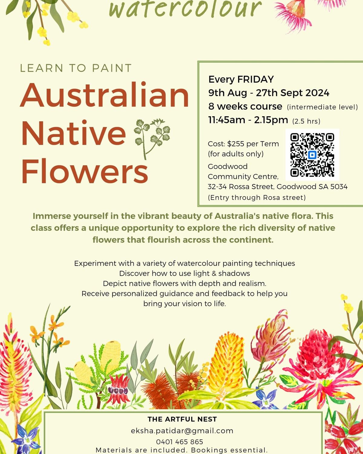 Learn to paint AUSTRALIAN  NATIVE  FLOWERS 