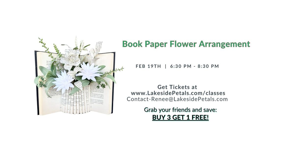 Book Paper Flower Arrangement