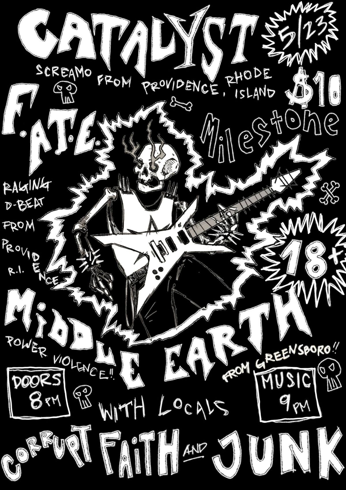 CATALYST w\/ F.A.T.E., MIDDLE EARTH, CORRUPT FAITH & JUNK at The Milestone on Thursday May 23rd 2024