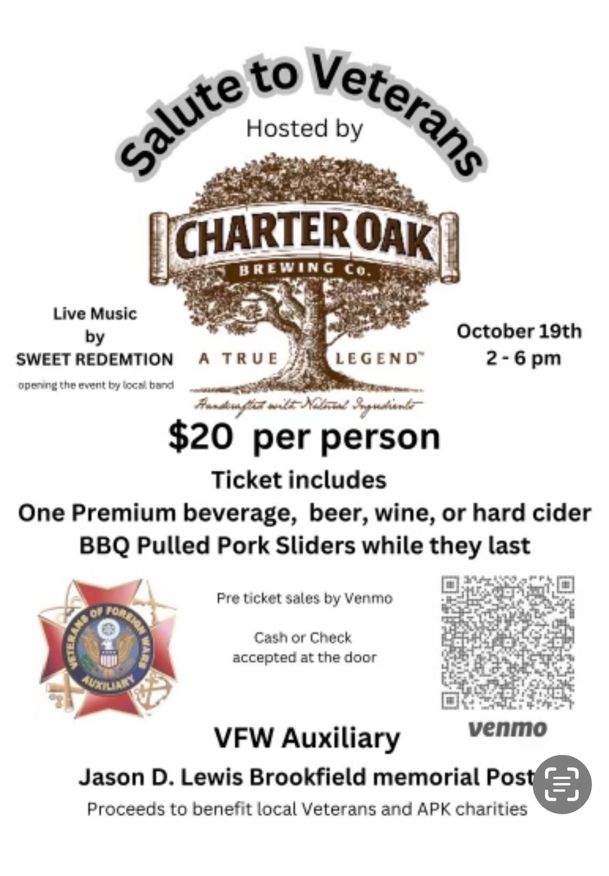 Veteran fundraiser Charter Oak Brewing Company   