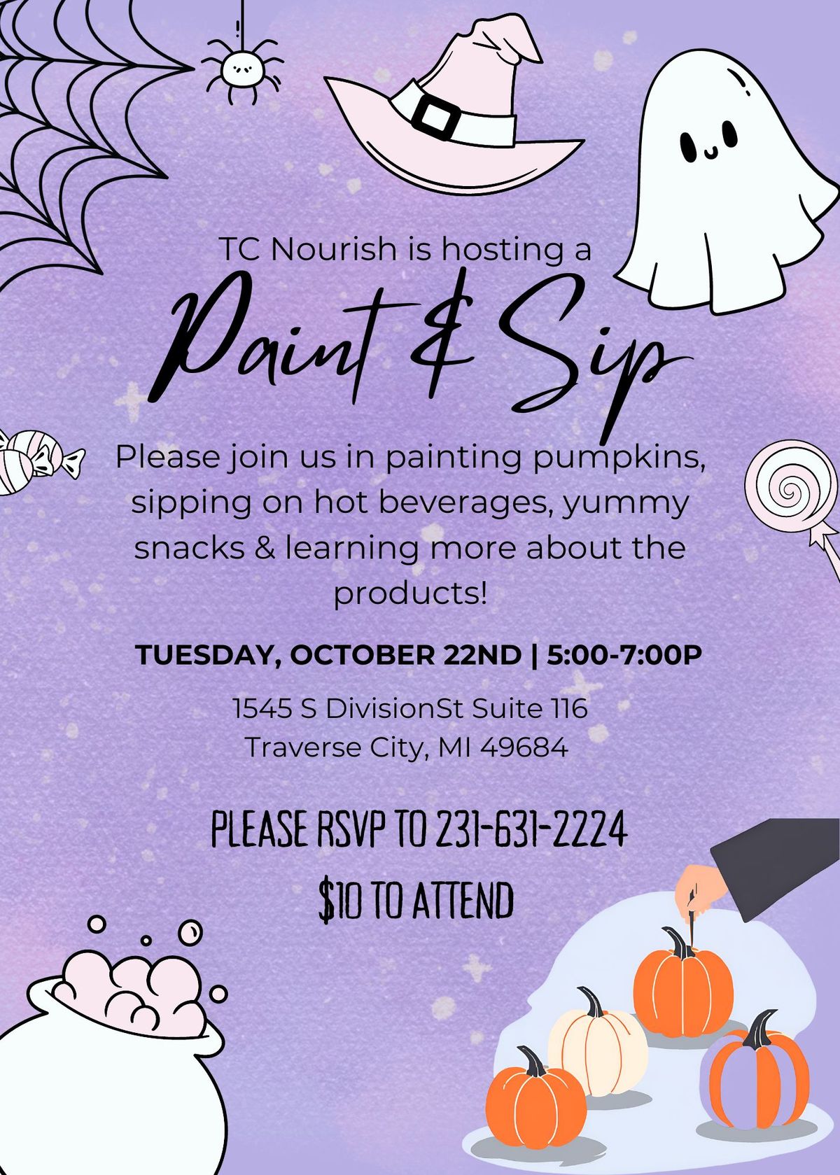 TC Nourish Halloween Paint & Sip