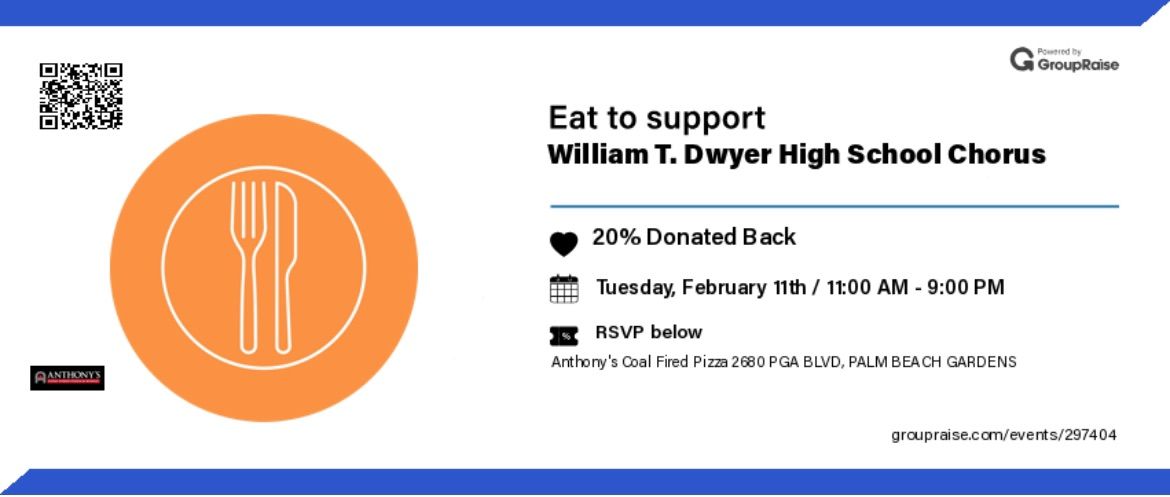 Dwyer Chorus Fundraiser at Anthony\u2019s Coal-Fired Pizza