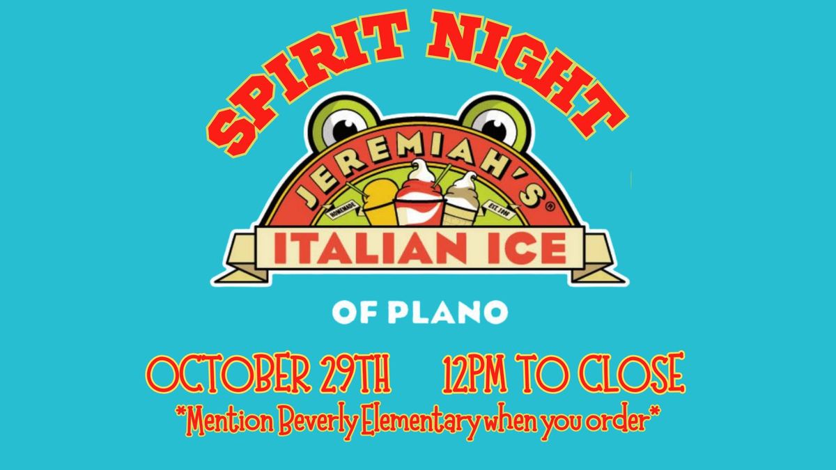 Spirit Night at Jeremiah's Italian Ice