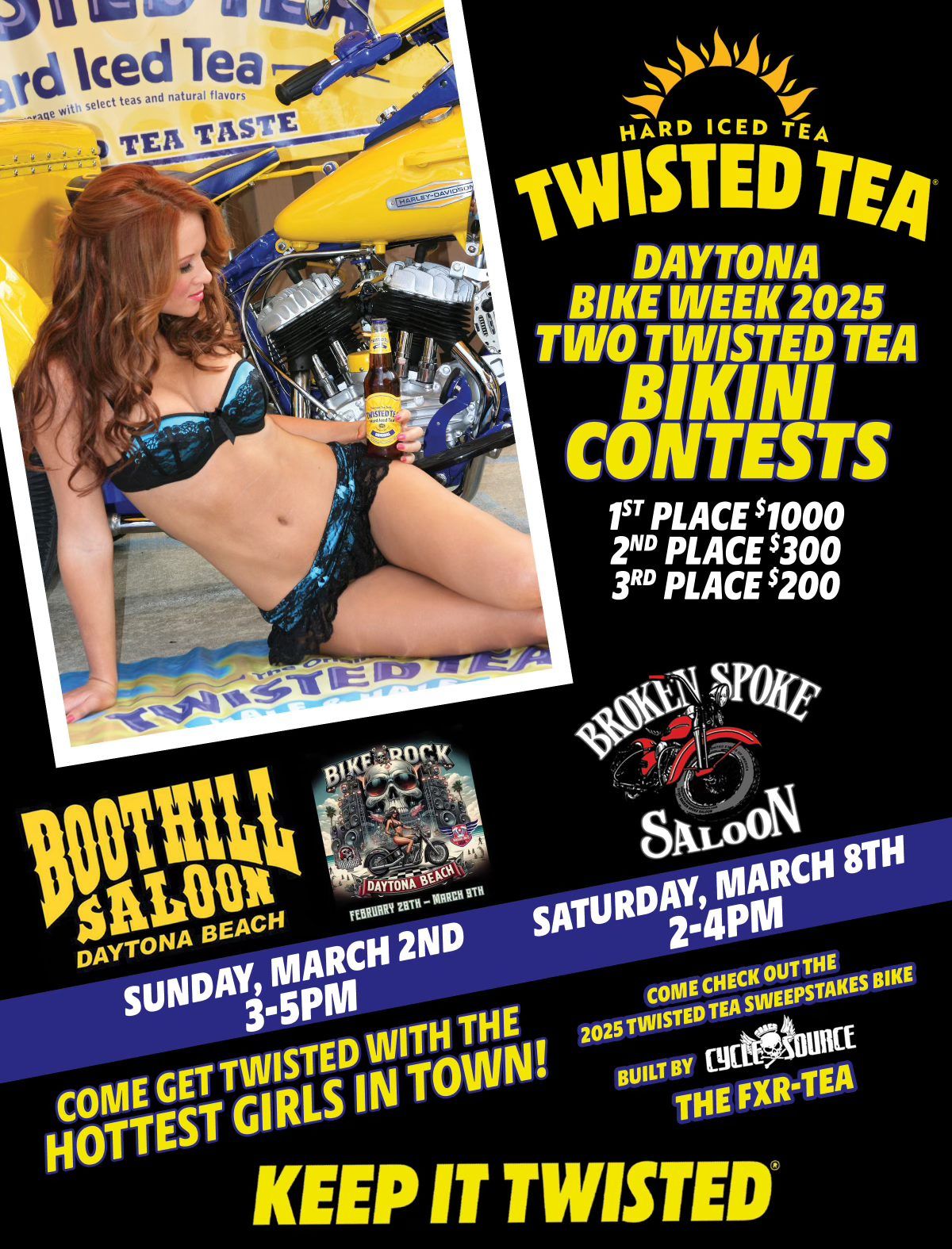 Twisted Tea Bikini Contest at Broken Spoke Saloon Daytona