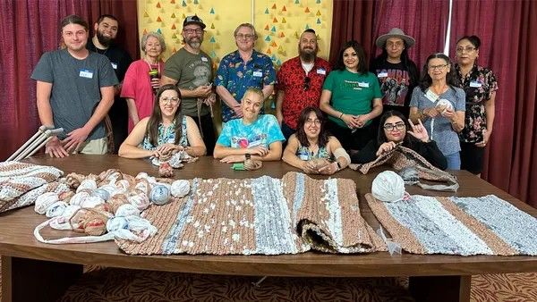 Crochet Sleeping Mats for Folks Sleeping Outdoors, Using Plastic Grocery Bags