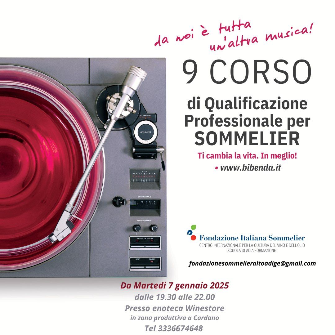 A Bolzano \/ 9\u00b0 Corso per Sommelier