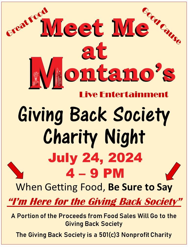 Montano's Giving Back Society Charity Night