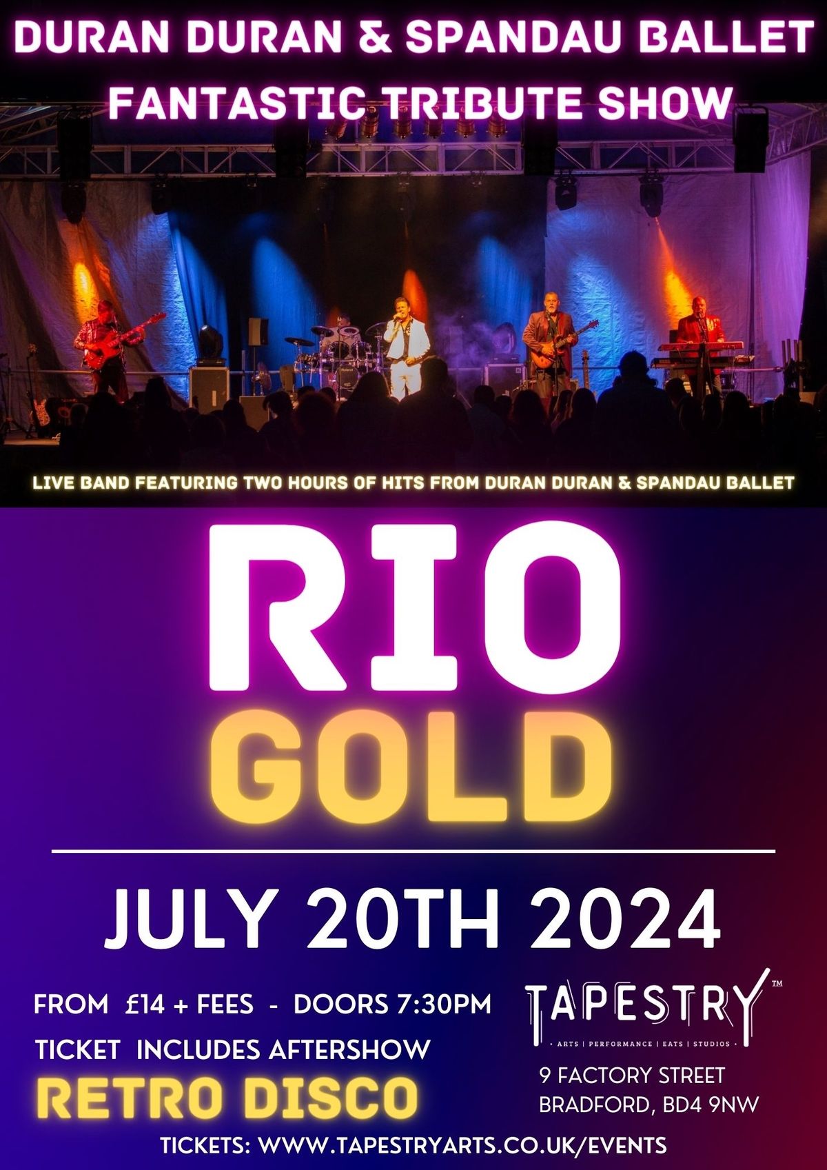 Live Tribute To Duran Duran & Spandau Ballet with RIO GOLD