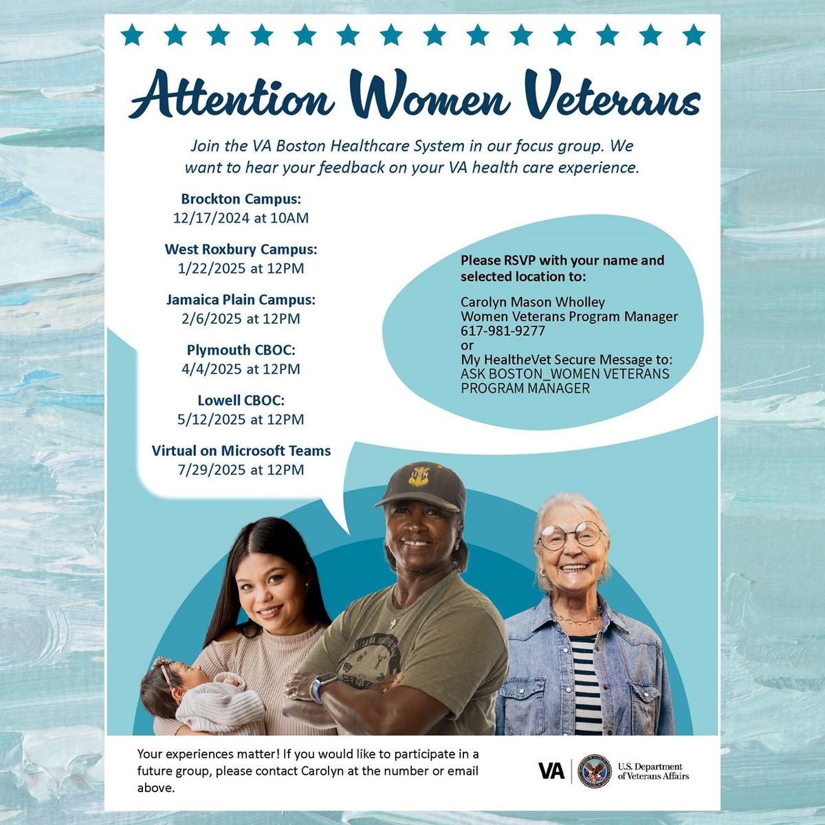 Lowell VA Clinic Focus Group for Women Veterans