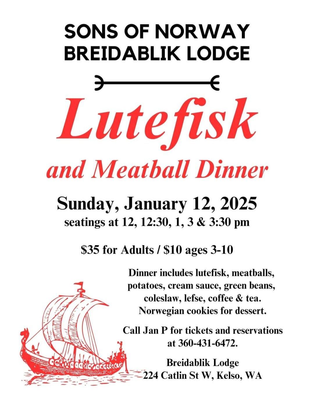 Lutefisk & Meatball Dinner