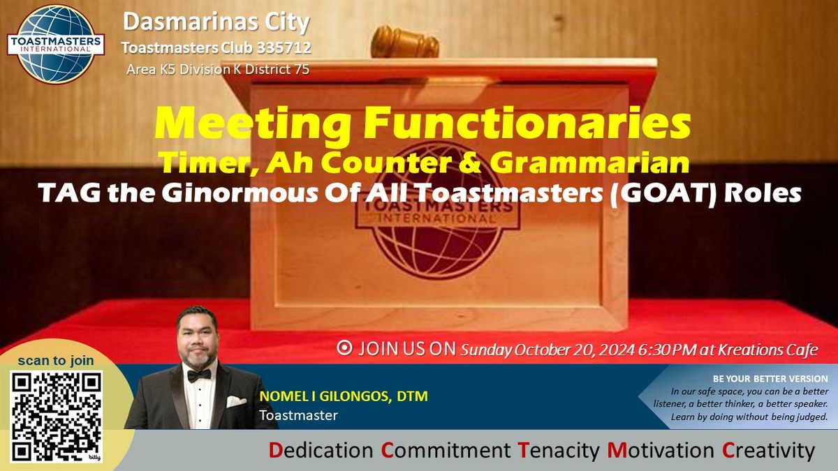 In Person Dasmarinas City Toastmasters Club Meeting