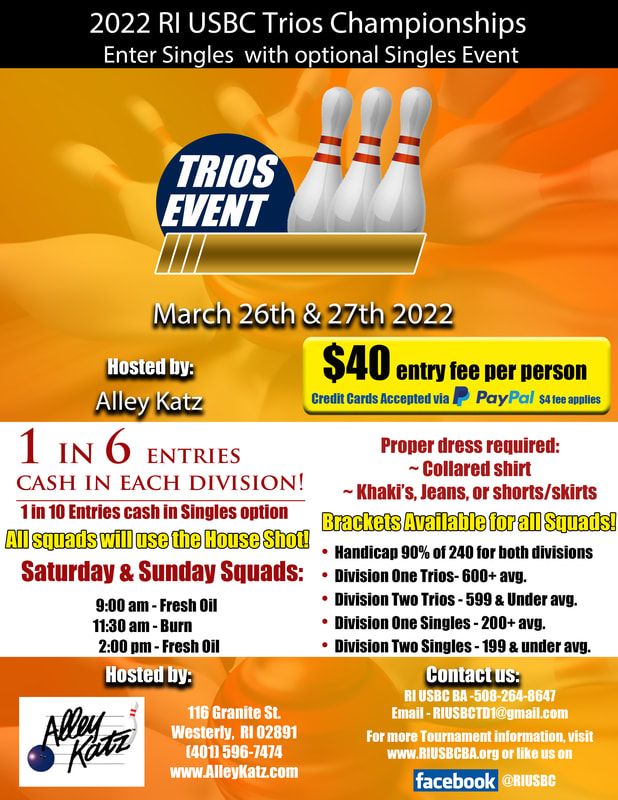 2022 RI USBC Trios Event, Alley Katz Bowling Center, Westerly, 26 March