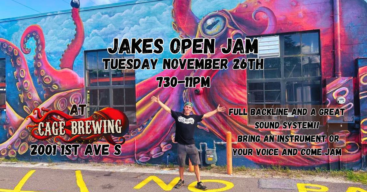 Jakes Open Jam at Cage Brewing