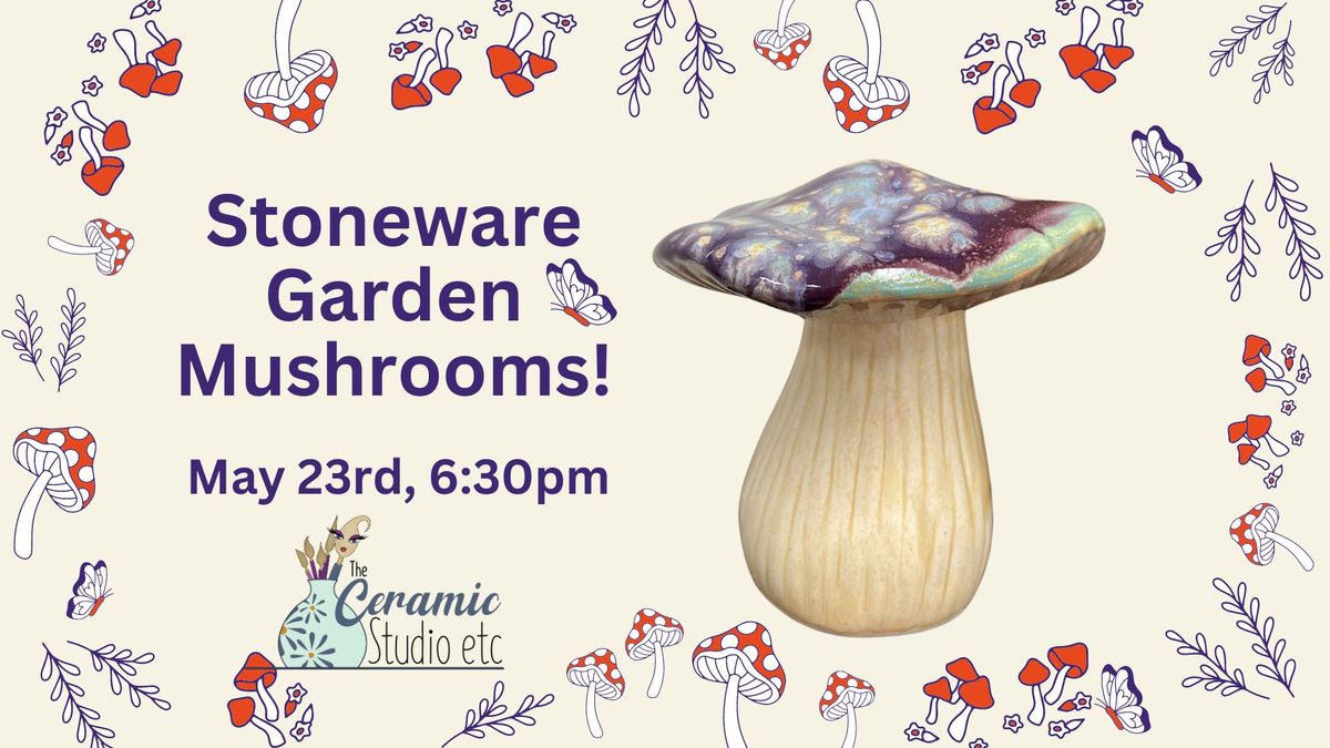 Stoneware Garden Mushrooms